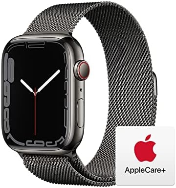 Apple Watch Series 7 [GPS + Cellular 45mm] Smart Watch w/Graphite Stainless Steel Case with Graphite Milanese Loop. Fitness Tracker, Blood Oxygen & ECG Apps, Always-On Retina Display, Water Resistant