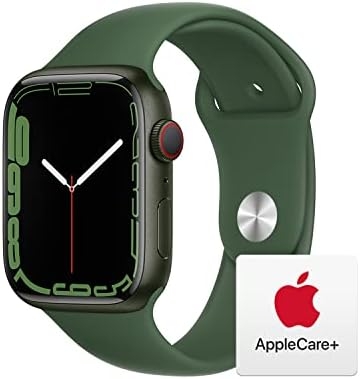 Apple Watch Series 7 [GPS + Cellular 45mm] Smart Watch w/Green Aluminum Case with Clover Sport Band. Fitness Tracker, Blood Oxygen & ECG Apps, Always-On Retina Display, Water Resistant AppleCare