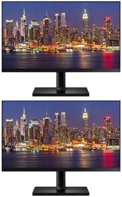 SAMSUNG T45F 24-inch 1080P FHD Borderless IPS LCD Professional Monitor, 2-Pack Bundle with FreeSync, DisplayPort, HDMI, USB Hub (F24T454FQN)