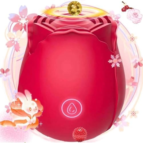 2024 New Roses Shape Sucker for Women 10 Modes Waterproof New Year Gifts Birthday Gifts Red ilidcon FF06