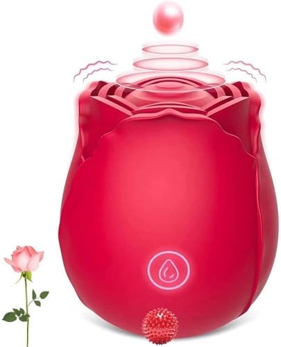 2024 New Roses Shape Sucker for Women Stimulator Mini Quiet Tools for Washable for Gifts for Women Birthday Gifts Color Red JF01