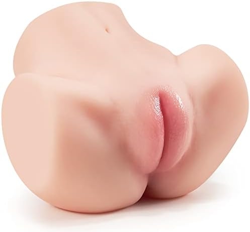 4.1 LB Pussy Ass Male Masturbator with Virgin Tight Labia, 2 Hole Realistic Male Masturbator with Strong Suction Channel, Goyha Pocket Pussy Sex Toy for Men Masturbation.