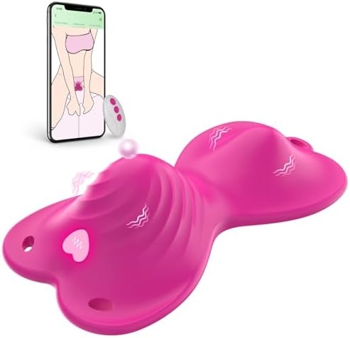 APP Remote Control Vibrator-Novelties Clit Stimulator Sit and Ride Women Sex Toy with 9+9 Vibration Modes Dual Motor Clit Wearable Vibrator Adult Sex Toy for Female Pleasure Pink