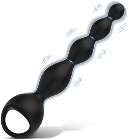 Adults Vibrating Anal Beads for Women Men (Z-Black)