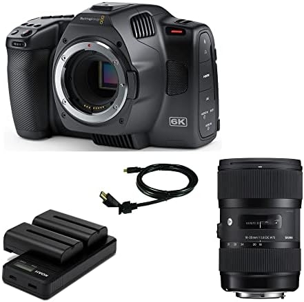 Blackmagic Pocket Cinema Camera 6K G2 (Canon EF) Bundle with 18-35mm Accessories (4 Items)