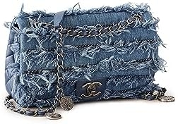 CHANEL Women’s Pre-Loved Paris-Dubai Medium Flap Bag, Denim