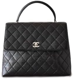 CHANEL Women’s Pre-Loved Top Handle Kelly Shoulder Bag, Caviar