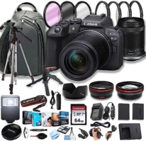 Canon EOS R10 Mirrorless Digital Camera with RF-S 18-150mm f/3.5-6.3 is STM Lens + 100S Sling Backpack + 64GB Memory Cards, Professional Photo Bundle (40pc Bundle)