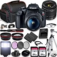 Canon EOS Rebel T7 DSLR Camera w/EF-S 18-55mm F/3.5-5.6 is II Zoom Lens + 64GB Memory, Case, Gripster Tripodpod, and More (26pc Bundle)