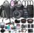 Canon EOS Rebel T8i DSLR Camera w/EF-S 18-55mm F/4-5.6 STM Zoom Lens + 75-300mm F/4-5.6 III Lens+ 64GB Memory Cards, Professional Photo Bundle (42pc Bundle)
