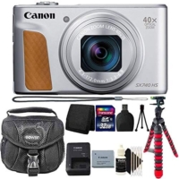 Canon PowerShot SX740 HS Silver 20.3MP WiFi/Blootooth 40x Zoom 4k Video Point and Shoot Camera + Best Accessory Bundle