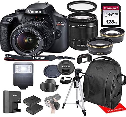 Canon Rebel T100 w/Canon EF-S 18-55mm F/3.5-5.6 III Zoom Lens & Professional Accessory Bundle W/ 128GB Memory Card & Back-Pack Case & Spare Battery & More
