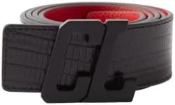 Christian Louboutin Men’s Happy Rui Black Leather Belt