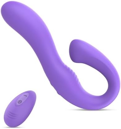 Double End Vibrators Sex Toys Flexible Adult Toys with 10 Vibrating Modes Realistic Dildos, Ultra Soft G Spot Vibrator Clitoral Nipple Stimulator for Couples Women Pleasure-Remote Control