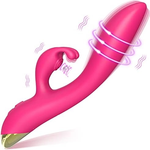 G Spot Rabbit Vibrator Adult Toys for Clitoris G-spot Stimulation, Realistic Dildo Stimulator with 9 Tapping Features & 9 Vibration Modes, Waterproof Adult Sex Toys for Women and Couples-P (Pink)