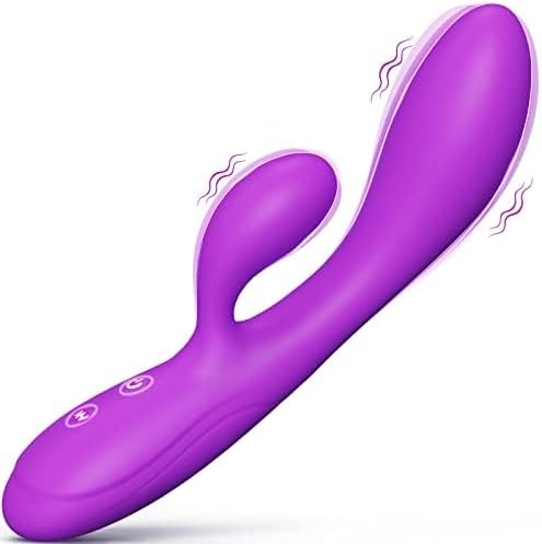 G Spot Rabbit Vibrator, Adult Toys for Clitoris G-spot Stimulation,Waterproof Dildo Vibrator with 10 Powerful Vibrations Dual Motor Stimulator Adult Sex Toys for Women or Couple Fun(Purple)