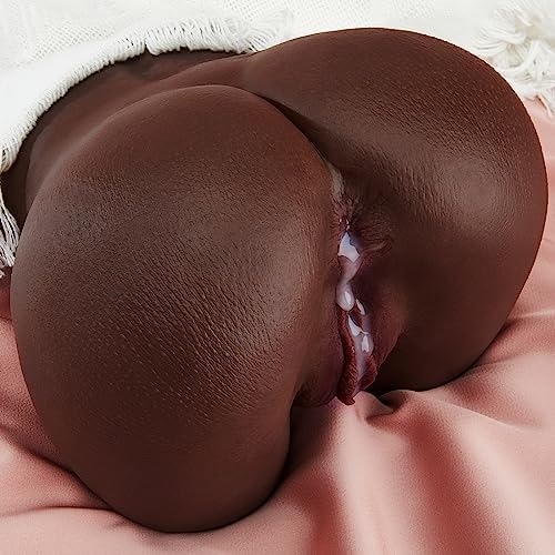 GOYHA 4.5LB Brown Anal Male Masturbator Sex Doll with Strong Suction, Realistic Pocket Pussy Ass Masturbator with 2 Hole for Pleasure, Adult Male Sex Toys for Men Masturbation with Lifelike Soft Butt