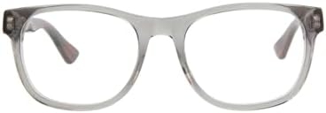 Gucci 0004O 004 Transparent Light Grey Plastic Square Eyeglasses 53mm