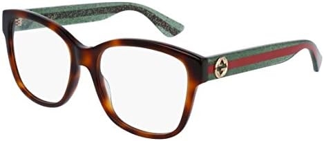 Gucci – GG0038O Optical Frame ACETATE (Avana/Green, Clear)