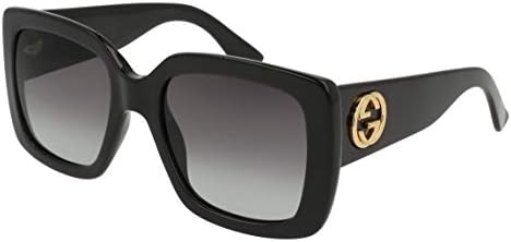 Gucci GG0141S 001 Black GG0141S Square Sunglasses Lens Category 2 Size 53mm, womens