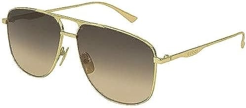 Gucci Pilot Sunglasses GG0336S 001 Gold 60mm 22