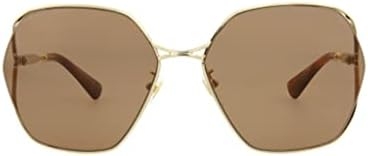 Gucci Round/Oval Sunglasses Gold Gold Brown Luxury Eyewear Made In Italy Metal Frame Designer Fashion for Everyday Luxury