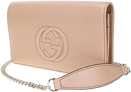 Gucci Soho Mini Chain Crossbody Camellia Leather Bag Handbag New