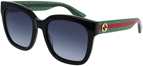 Gucci Square Sunglasses GG0034SN 002 Black/Green/Red 54mm 0034