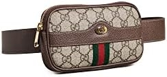 Gucci Women’s Pre-Loved Small Ophidia Web Belt Bag, Brown, One Size