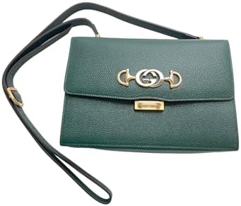 Gucci Zumi Jade Shoulder Small Bag, Green Textured Leather