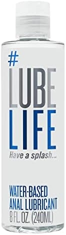 Lube Life Water-Based Anal Lubricant, Personal Backdoor Lube for Men, Women and Couples, Non-Staining, 8 Fl Oz