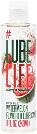 Lube Life Water-Based Watermelon Flavored Lubricant, Personal Lube for Men, Women and Couples, Made Without Added Sugar, 8 Fl Oz