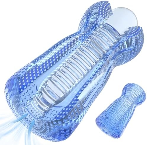 Male Masturbator, Transparent Pocket Portable 3D Faux Pussy Texture Masturbation Stimulation Penis Adult Men Sex Toys & Games