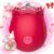 New Year 2024 Roses Shape Sucker for Women 10 Modes Tools Waterproof Gifts for Women Holiday Gifts Stimulator Color Red Silicone PLF06