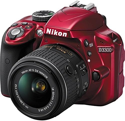 Nikon D3300 24.2 MP CMOS Digital SLR with Auto Focus-S DX NIKKOR 18-55mm f/3.5-5.6G VR II Zoom Lens (Red)