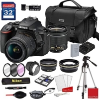 Nikon D5600 DSLR Camera with AF-P DX NIKKOR 18-55mm f/3.5-5.6G VR Lens + Nikon DSLR Camera Case + 32GB Memory Bundle (24pcs)