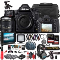 Nikon D780 DSLR Camera (Body Only) (1618) + Nikon 24-120mm Lens + 4K Monitor + Pro Headphones + Pro Mic + 2 x 64GB Memory Card + Case + Corel Software + Tripod + More (International Model) (Renewed)