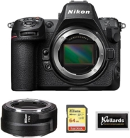 Nikon Z8 Mirrorless Camera (1695) Bundle with Nikon FTZ II Mount Adapter, 64GB Extreme Memory Card, and 5-Pack Wipes