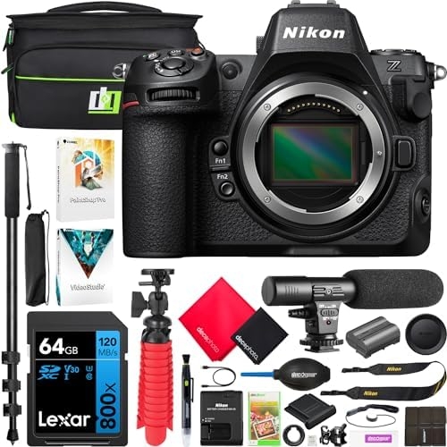 Nikon Z8 Professional Full Frame Mirrorless 8K Video & Stills Hybrid FX Camera Body 1695 Bundle with Deco Gear Photography Bag + Microphone + Monopod + Software & Accessories Kit