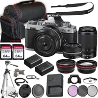 Nikon Zfc Mirrorless Camera w/NIKKOR Z 28mm f/2.8 (SE) Lens + NIKKOR Z DX 50-250mm f/4.5-6.3 VR Lens + 128GB Memory + Case + Tripod + 3 Piece Filter Kit + More (35pc Bundle)