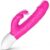 Realistic Rabbit Vibrator with Bunny Ears for G-spot Clitoris Stimulation, Waterproof Rechargeable Dildo Vibrator with 9 Strong Vibrations Dual Motor Stimulator for Women Solo or Couple Fun