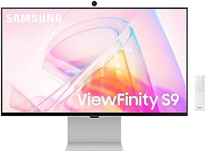 SAMSUNG 27″ ViewFinity S9 Series 5K Computer Monitor, Thunderbolt 4, DisplayPort, Matte Display, 4K Slimfit-Camera, Slim Metal Design, AirPlay, Smart-TV Apps, Gaming Hub, LS27C900PANXZA, 2023