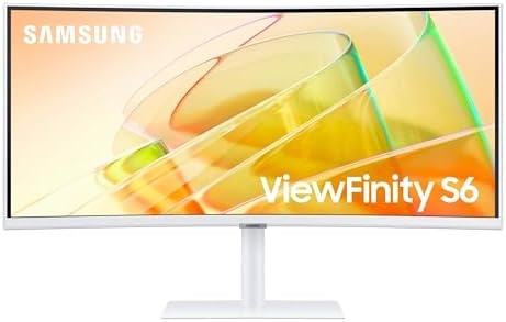 SAMSUNG 34-Inch ViewFinity S65TC Series Ultra-WQHD 1000R Curved Computer Monitor, HDR10, 100Hz, AMD FreeSync, Thunderbolt 4, Height Adjustable Stand, Built-in Speakers, Eye Care, LS34C650TANXGO, 2024