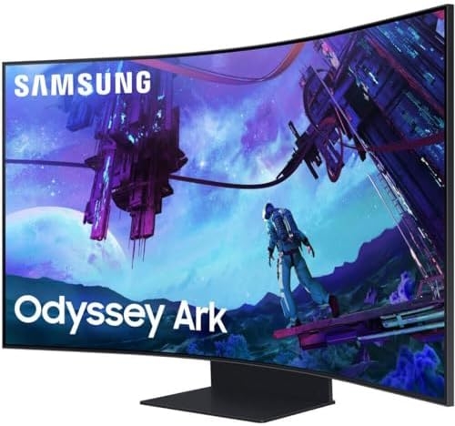 SAMSUNG 55″ Odyssey Ark 2nd Gen 4K UHD 1000R Curved Gaming Monitor, 165Hz, 1ms, 4 Input Multi View, Quantum Mini-LED, AMD FreeSync Premium Pro, HDR 10+, Height Adjustable Screen, LS55CG970NNXGO, 2023