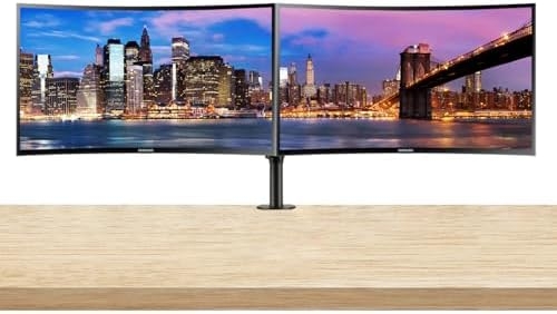 SAMSUNG CF39 27-inch 1080P FHD Curved IPS LCD Professional TAA Compliant Monitor, 2-Pack Bundle with FreeSync, HDMI, VGA, Desk Mount Dual Monitor Stand (C27F390FHN)