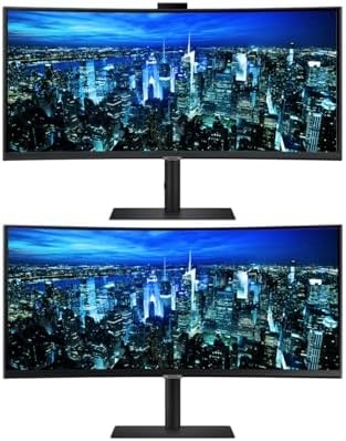 SAMSUNG S65VC 34-inch Curved 1440P UWQHD 100Hz IPS LCD ViewFinity Monitor, Bundle S34A654 with Webcam, USB-C, Ethernet, Dock, DisplayPort, HDMI, USB Hub, Speakers