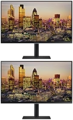 SAMSUNG S80A 32-inch 2160P 4K UHD Ultra-Slim Bezel IPS LCD ViewFinity Monitor, 2-Pack Bundle with, DisplayPort, HDMI, USB Hub (S32A804NMN)