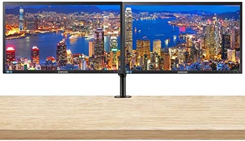 SAMSUNG SE200 Series S24E200BL 23.6 Inch 1080p FHD LED-Backlit LCD Business 2-Pack Monitor Bundle with VGA, DVI, and Desk Mount Clamp Dual Monitor Stand