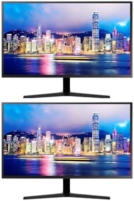 SAMSUNG UJ59 32-inch 2160P 4K UHD Borderless IPS LCD ViewFinity Monitor, 2-Pack Bundle with, DisplayPort, HDMI, USB (U32J590UQN)