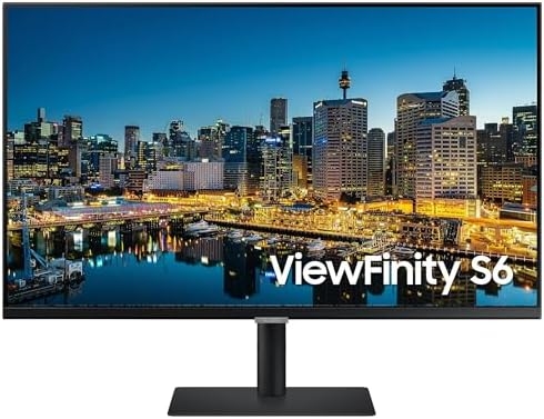 SAMSUNG ViewFinity S60UA 32″ QHD 2K Plat Monitor, Black – 2560 x 1440, 75 Hz, 3000:1, HDMI, DisplayPort, USB Type-C, AMD FreeSync, HDR10, Height/Pivot/Tilt Adjustable Stand, WEPGPY